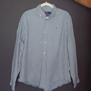 Vineyard Vines Blue Gingham Casual Button Down Shirt